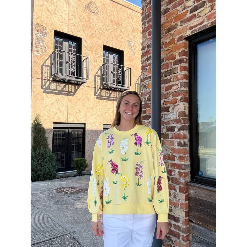 NEW QUEEN OF SPARKLES multi iris sweatshirt in yellow - Picture 8 of 8